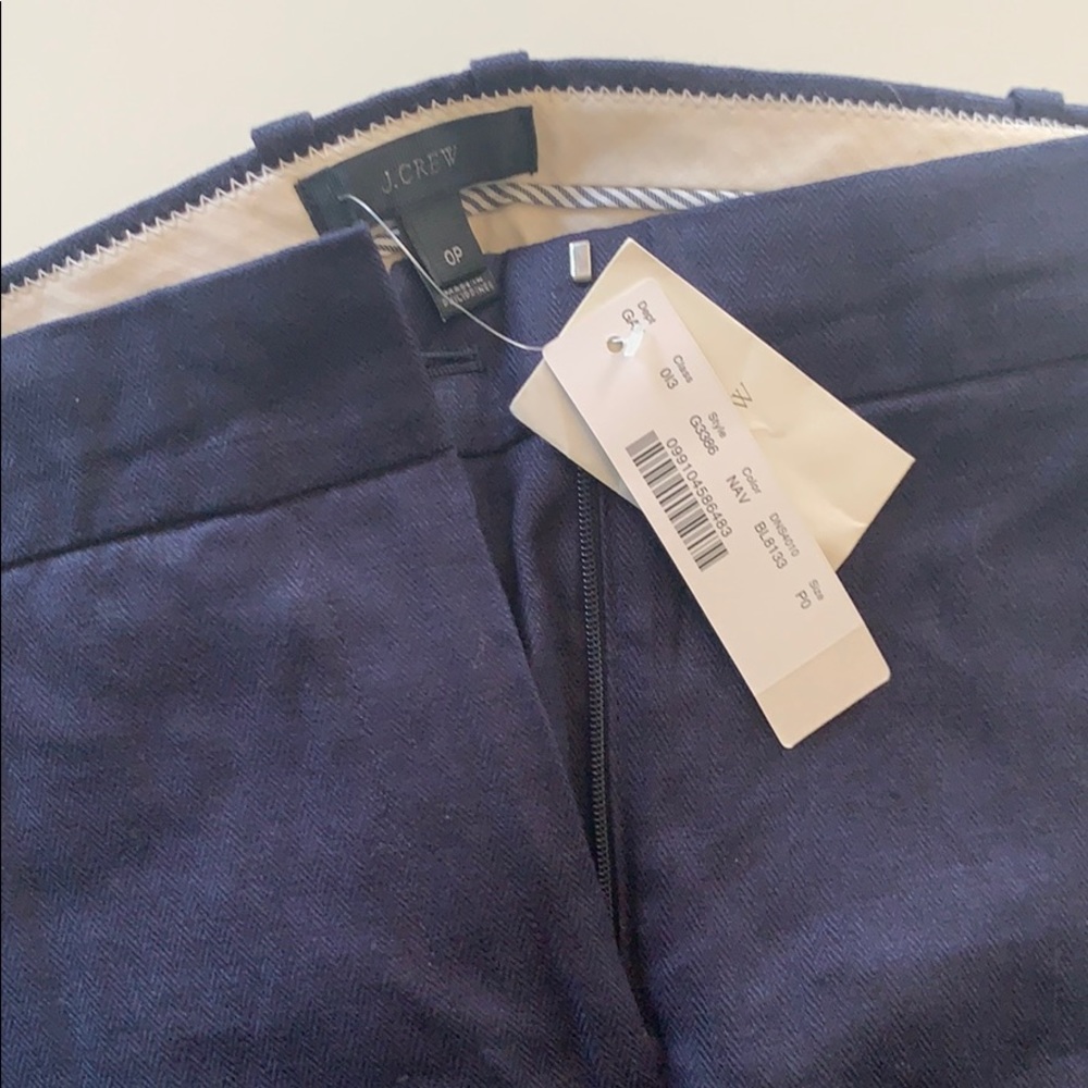 NWT J Crew navy linen trousers.